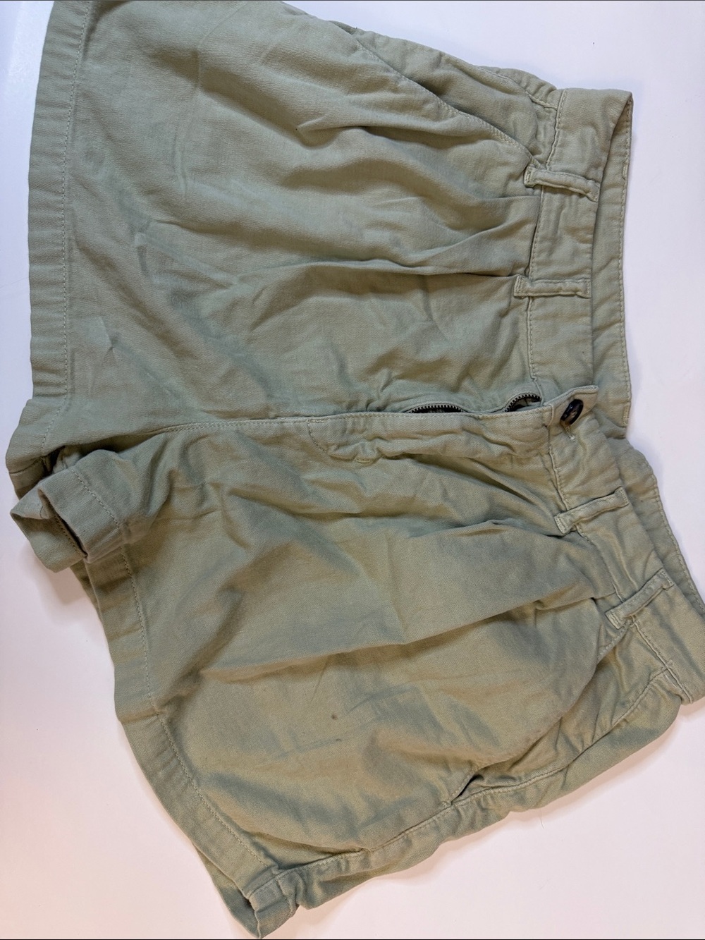 Free People Light Olive Green Drawstring Shorts